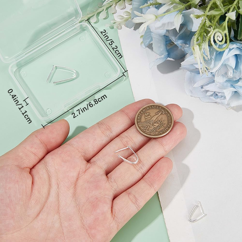 Beebeecraft 1 Box 6Pcs 3 Styles Ice Pick Pinch Bails 925 Sterling Silver Snap On Bails Hook Pendant Clasps for Neckalce Jewellery DIY Craft Making (Pin: 0.8/1mm)