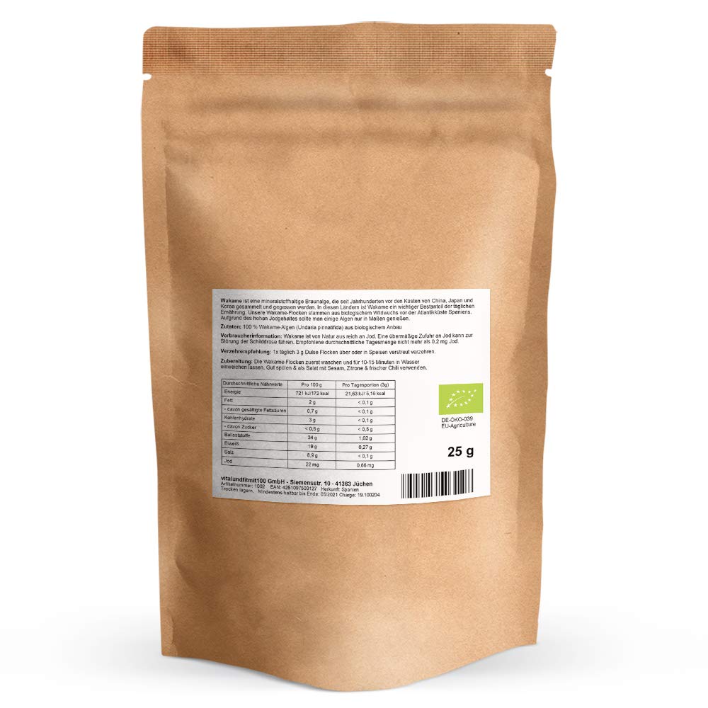 SET-ANGEBOT - Jod-Set (Probierpaket) - 3 x 25 g - Bio-Algen getrocknet (Dulse, Wakame, Nori) - Algen-Flocken - in Rohkostqualität - glutenfrei - OHNE Hilfs- u. Zusatzstoffe