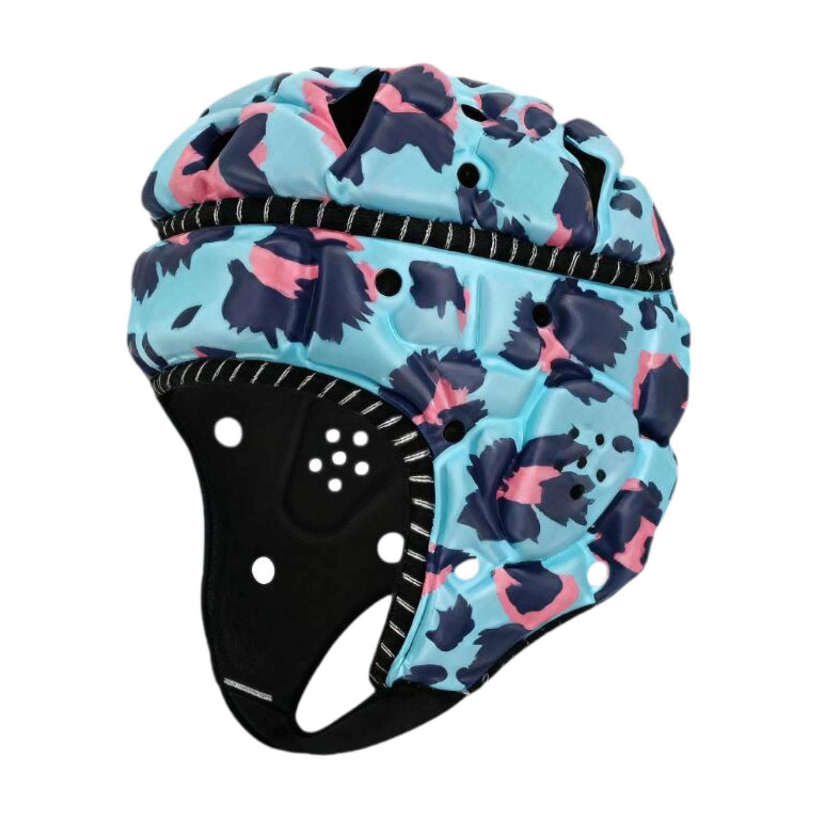 APLVFFZH Rugby Sports Cap Scrum Cap, Soft Padded Headgear for Adult, Football Helmet Breathable Equipment Head Protector, for Football Pitcher Match,Blue Purple