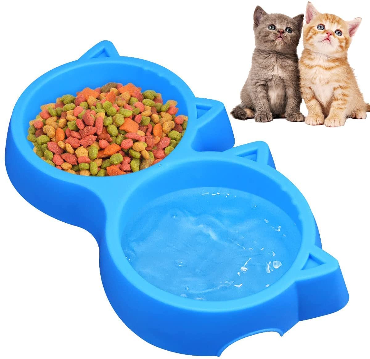 DRK Shopmart Non-Slip, Non-Toxic Pet Feeding Plastic Cat Face Shaped Double Bowl Food & Water Feeder 2-in-1 Bowl for Dogs, Puppies, Cats & Kittens (Color May Vary) (B0CQM991SP) Amazon Price History, Amazon Price Tracker