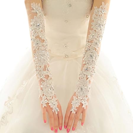 Amazon.com: Exquisite Fingerless Rhinestone Encaje para Novia, boda Guantes  Guantes de novia de la novia vestido de bodas Lance Blanco : Ropa, Zapatos  y Joyería