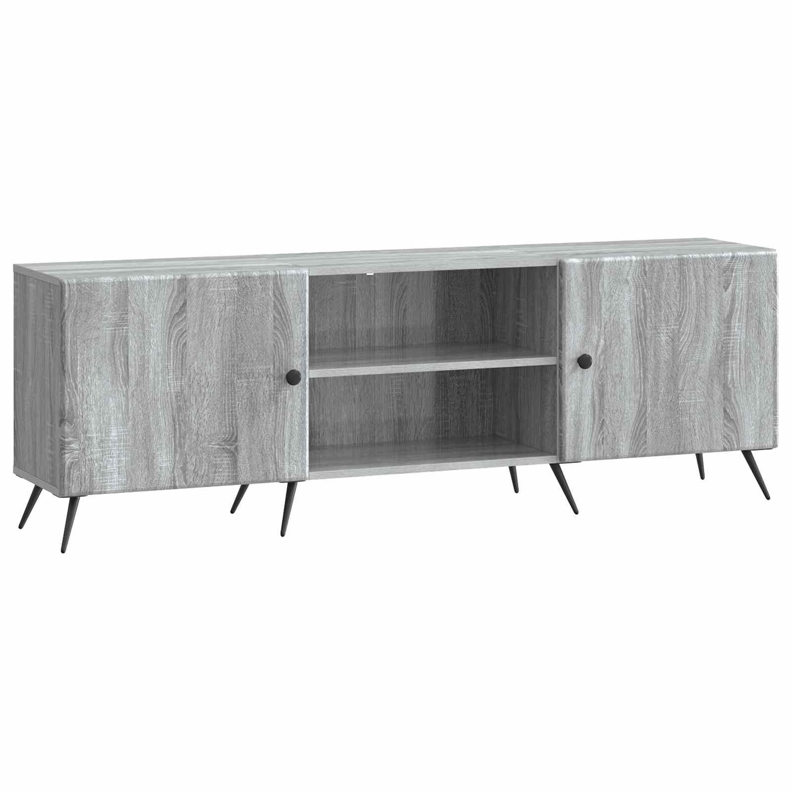 Meuble TV vintage Sonoma gris Gecheer table basse multimédia avec rangement pratique