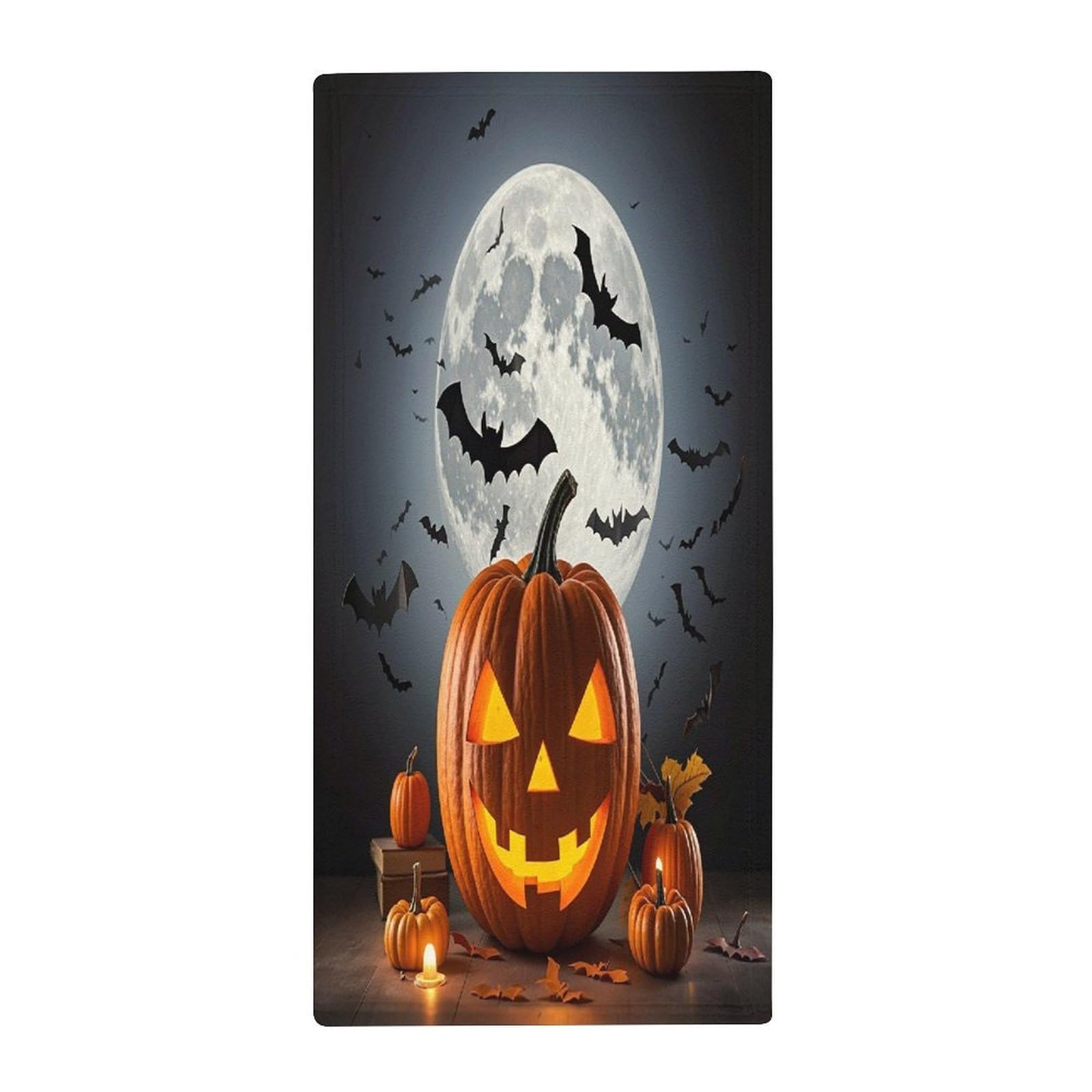 FekiLoot Halloween Moon Bat Pumpkin Bath Towel Super Soft Highly Absorbent Bath Towel Fashion Quick Drying Bathroom Towel Soft Large Fingertip Towels for Bathroom Gym Travel Camp Pool