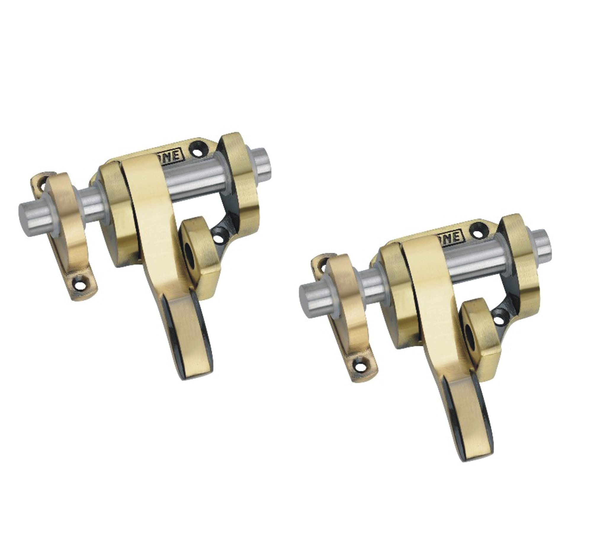 Alone Power® Stainless Steel Baby Latch Lock for Bathroom, Kitchen, Home, Office, Storeroom, 4 inch Tower Bolt Heavy Duty Door Security Latch Lock, (Pack of 2) (2, Antique Brass)