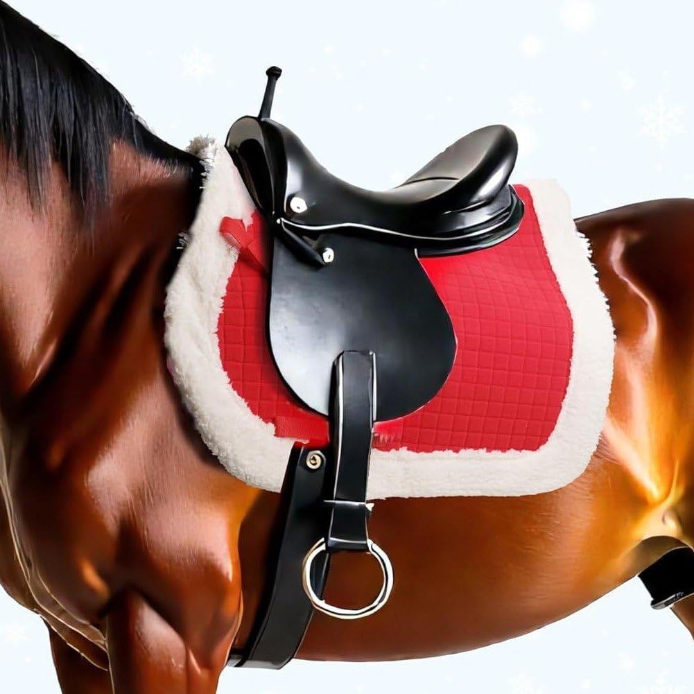 Coprigambe per Cavallo a Tema Natalizio, Accessori per Costume di Babbo Natale, Set Completo per Decorazioni Natalizie per