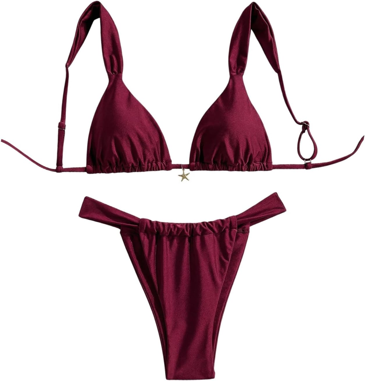 Women's 2 Piece Floral Tropical Print Bikini Set Boho Triangle Bathing Suit Tie Backless Swimsuit Sets