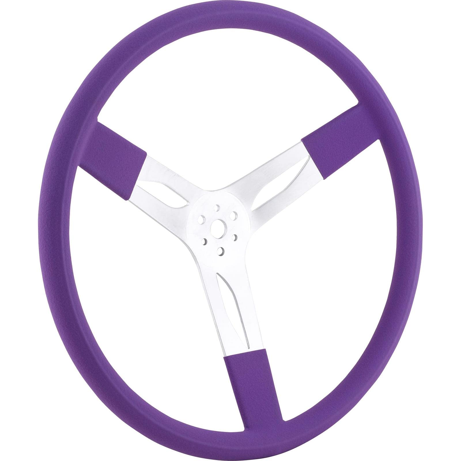 17 Inch Purple Cushioned Alum. Steering Wheel, 3 Dish 3 Spoke, Street