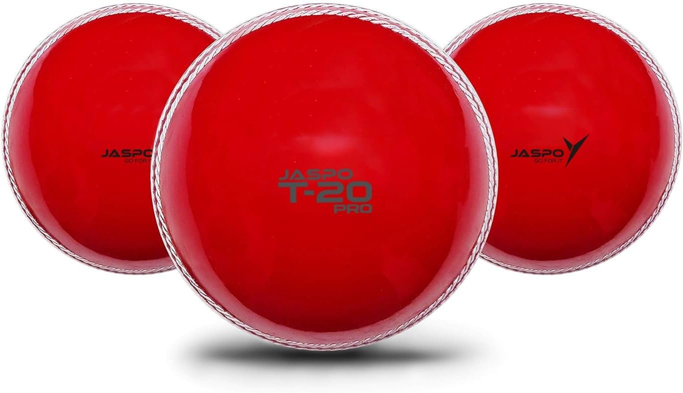 jaspo T-20 Pro Soft PVC Cricket Balls Red (Pack of Three) Standard Size