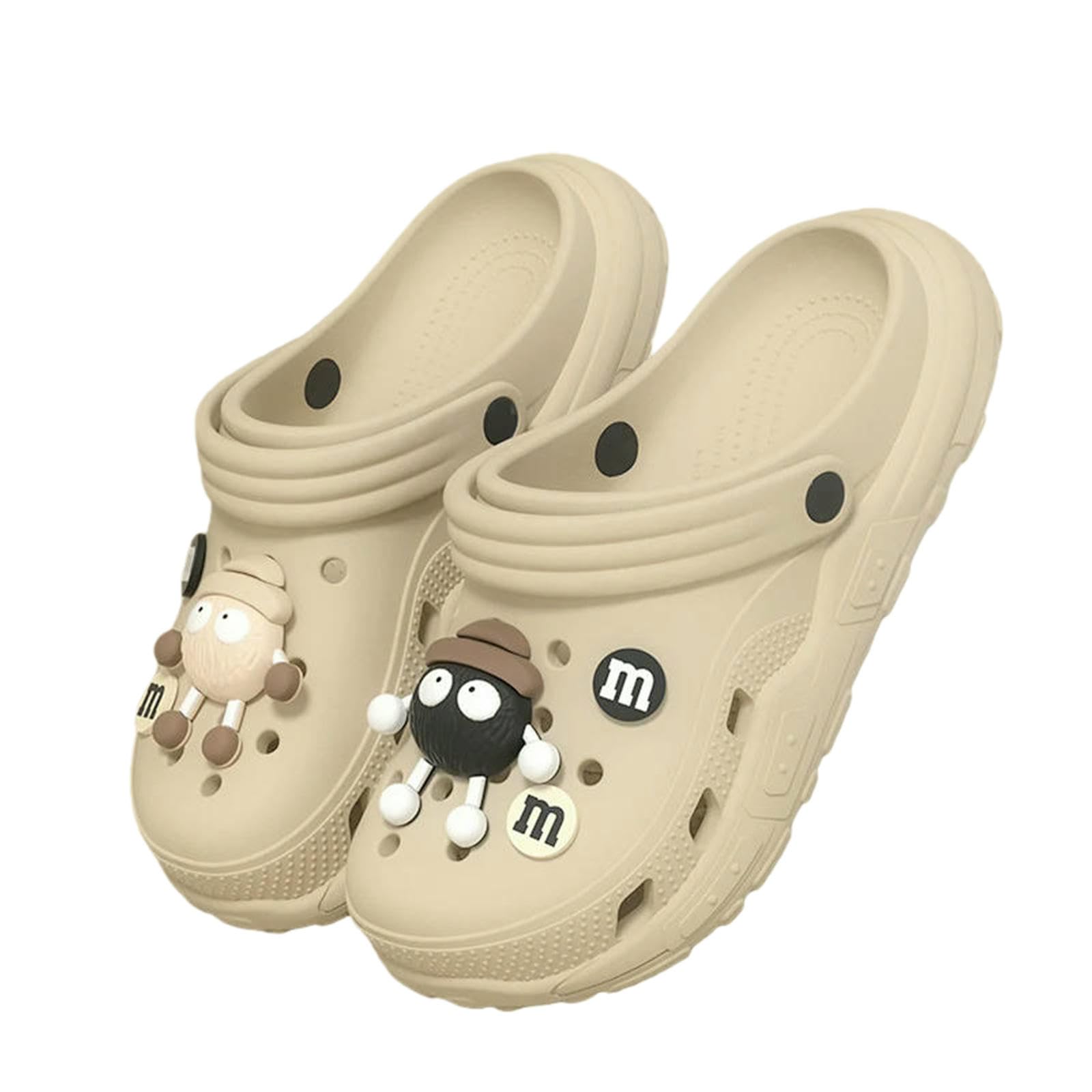 Fccbdfc Men's Brown Sliders Charms Clogs Eva Soft Summer House Slippers Wo's Sandals Slipper Man Shoes Kids Indoor