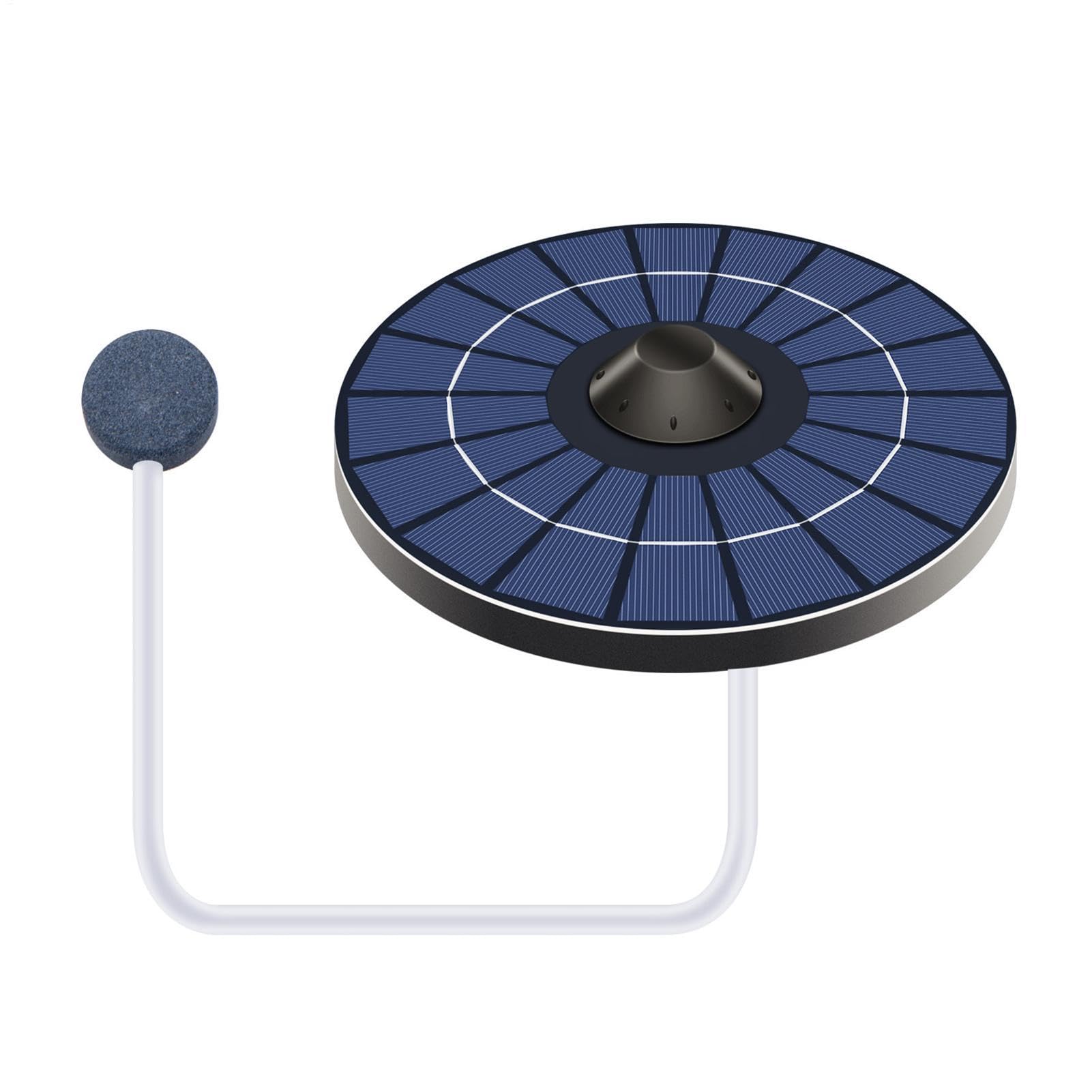 Aérateur solaire de bassin – Pompe à air portable de 2,5 W, tuyau flexible de 1,5 m, pierre d'oxygène flottante | Système de circulation écologique pour aquariums extérieurs, jardin, bain d'oiseaux