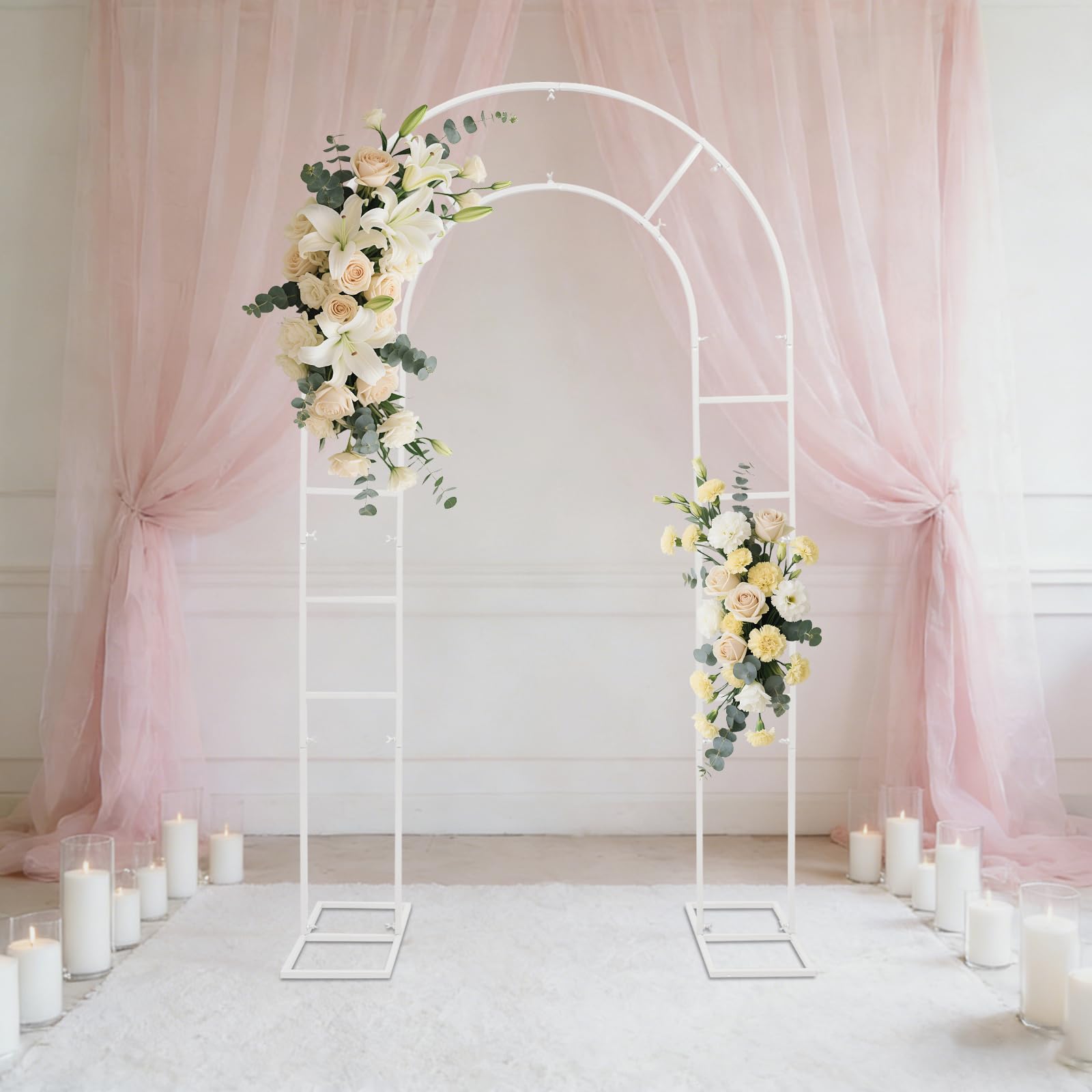 Decorazione per matrimonio, cornice ad arco, 220 cm, sfondo in metallo