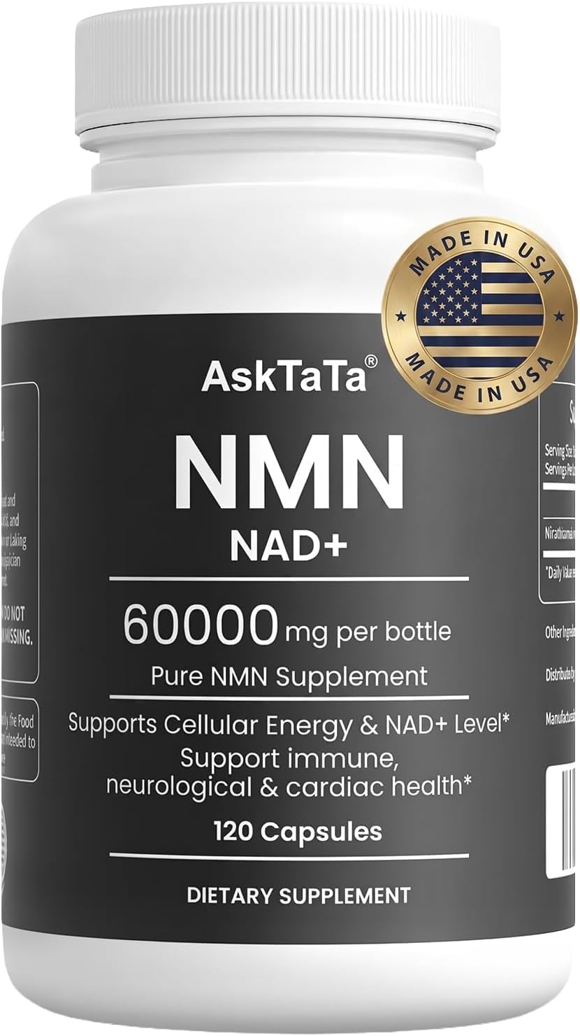 AskTaTa Suplemento de mononucleotídeo de nicotinamida (NMN) 1000 mg, 120 cápsulas