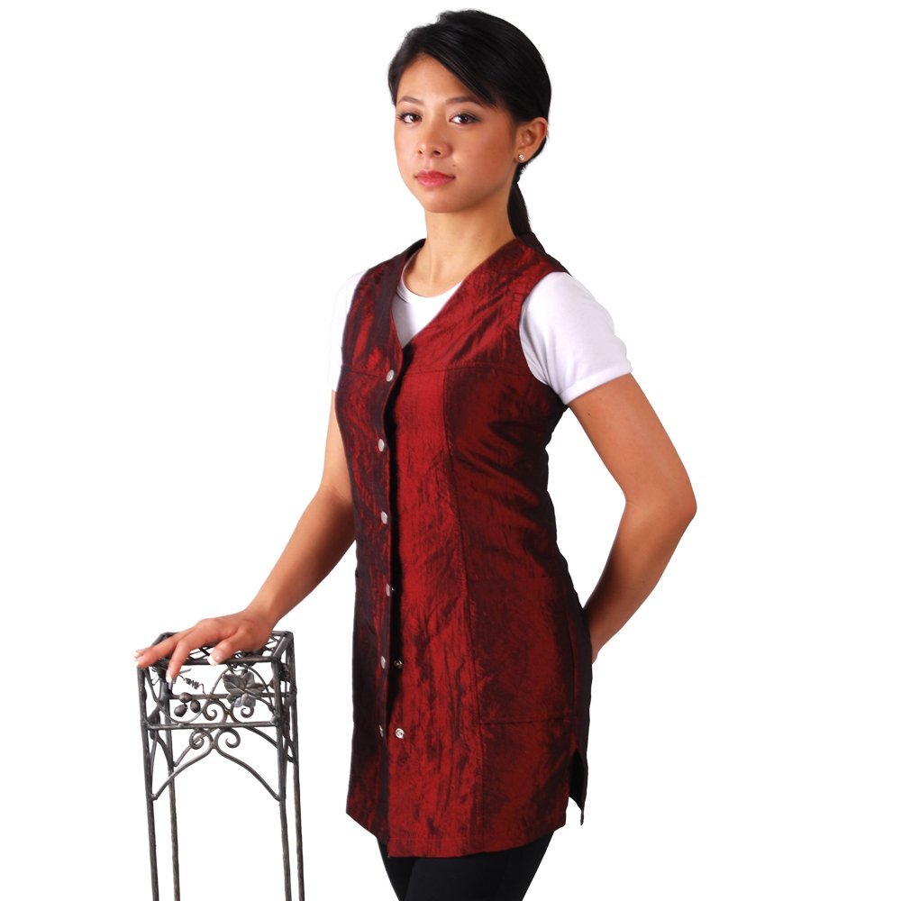 JMT Beauty Sleeveless Burgundy Salon Smock (XL (12))