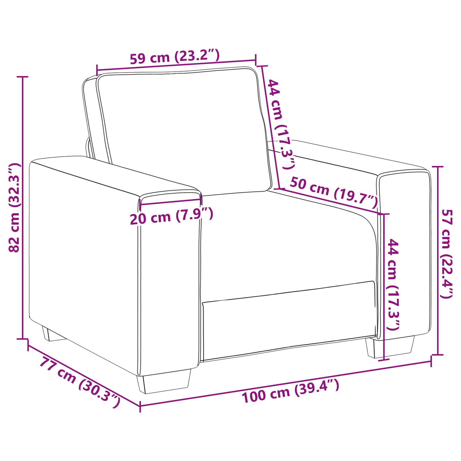 Elegant gepolsterter Sessel mit verstellbaren Armlehnen und abnehmbarem Bezug für Wohnzimmer und Warteraum, strapazierfähiges Polyester mit Holzrahmen, Moderne Einrichtung