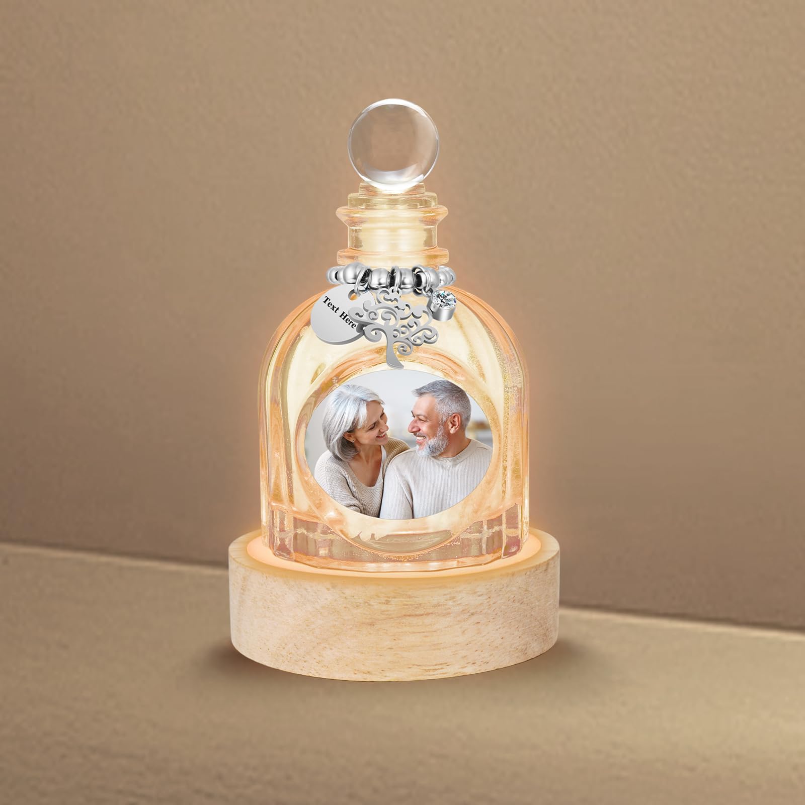 Photo Customized Memorial Urn for Ashes - Glass Picture Keepsake with Optional LED Base - Small Cremation Urn for Human Ashes - Decorative Urn Memory