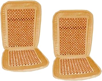 ALLBrand Natural Wooden Bead Car Seat Cushion - Comfortable Massaging Cushion for Office and Travel Bamboo-Beige