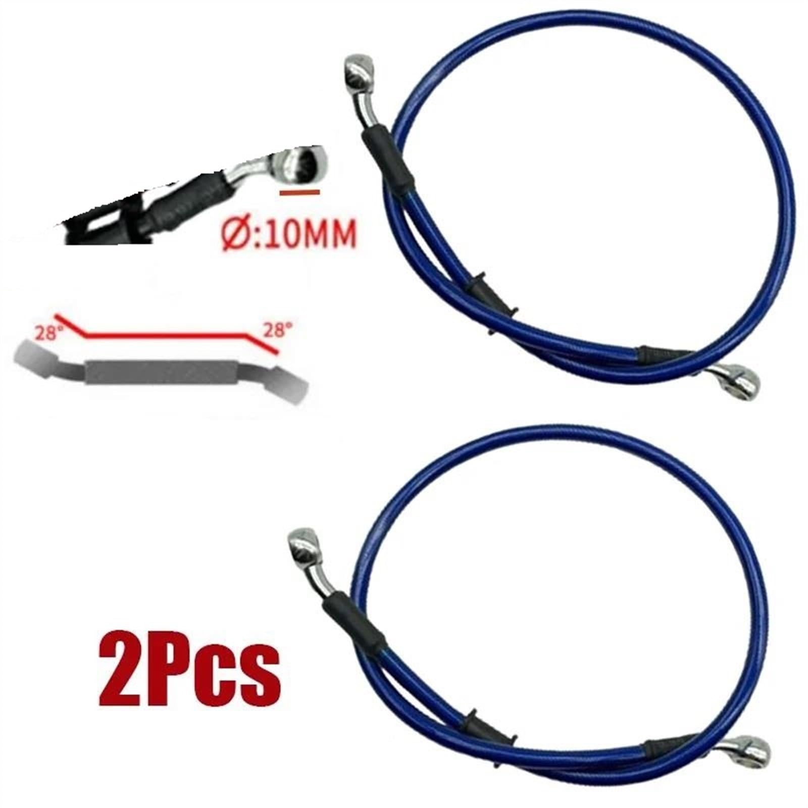 Parte della moto Blu 2X Dia10mm 28 Gradi Moto Intrecciato Tubo Flessibile Freno In Acciaio Idraulico 30 Cm-220 Cm(180cm)