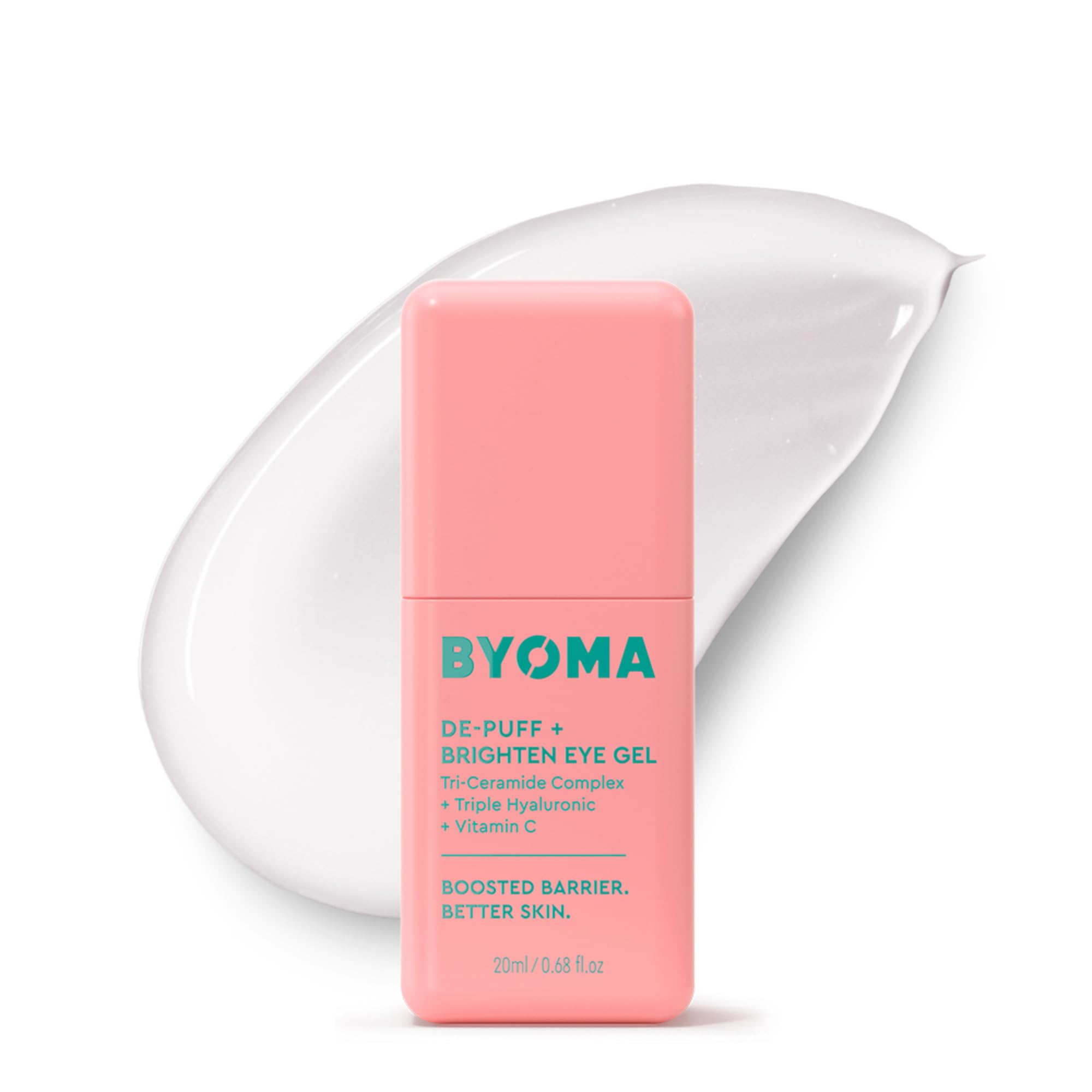 BYOMA De-Puff and Brighten Eye Gel (20ml) Lightweight Gel Cream for Dark Circles, Puffiness and Wrinkles - Under Eye Cream With Hyaluronic Acid and Vitamin C - Barrier Repair Skincare