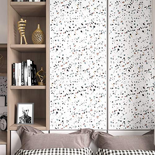 Lacheery Wallpaper Terrazzo Vinyl Waterproof Peel And Stick Countertops For Kitchen Neutral Contact Paper For Cabinets Removable Wall Paper Roll 15.8"X160" #TOP5