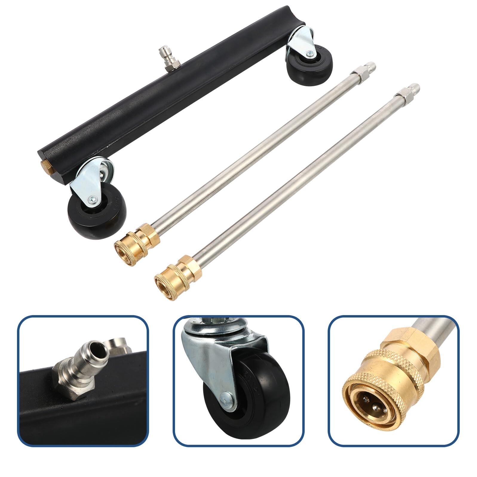 iplusmile Limpiador de Chasis con Rodillo y Conexión Rápida Cepillo para Hidrolavadora de Alta Presión Extensión para Limpieza Eficaz de Partes Inferiores de Vehículos Práctico y Ergonómico