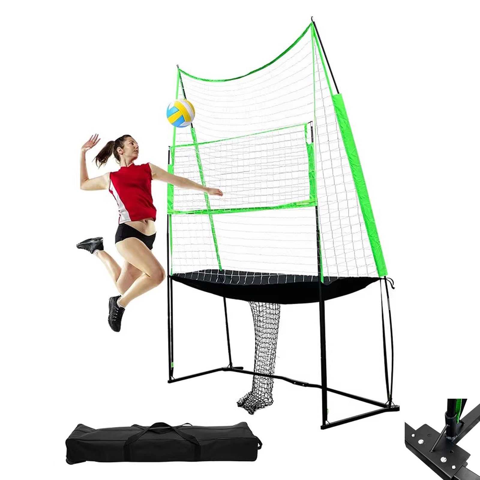 ZMJGLL Adjustable Volleyball Training Net for Spike Practice, Indoor Outdoor Rebound Training Aid,Versatile Training Station