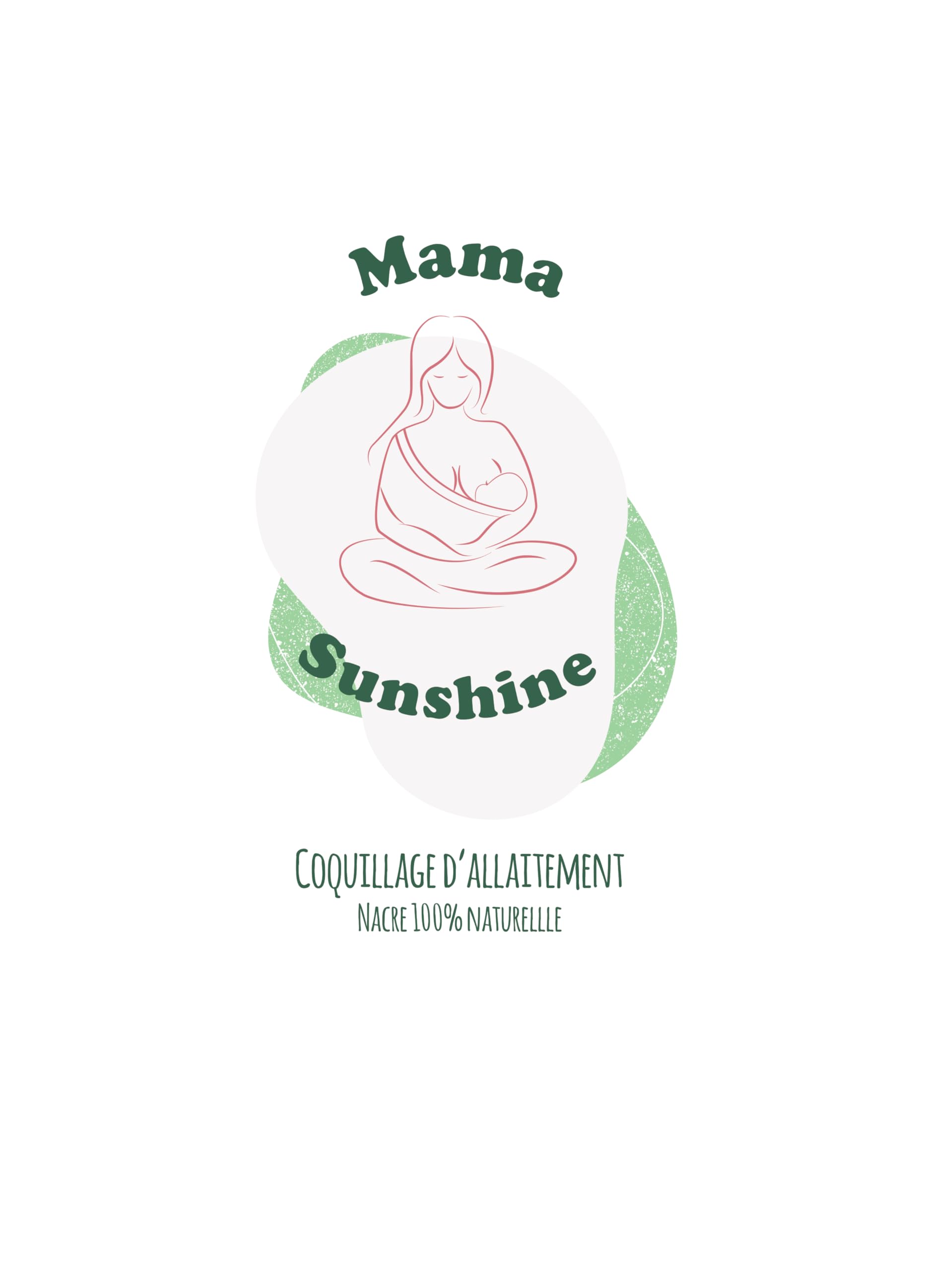 Coquillages d’Allaitement Mama Sunshine – Nacre Naturelle – Protège-Mamelons Réutilisables – Boîte Rigide + Pochette – Taille M (5,5 à 6 cm)