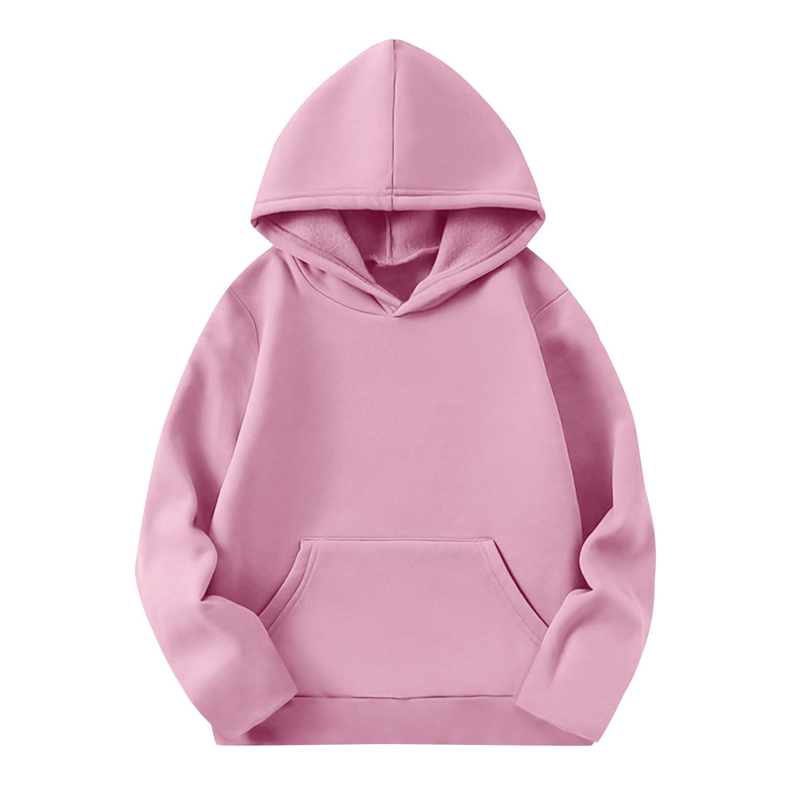Girls Lightweight Oversized Hooded Sweatshirt Fall | Girls Sweatshirt Casual Lightweight Pullover Sweatshirts Long Sleeve Hooded Tops Oversized Solid Color Fall Winter Clothes 4-5T Pink