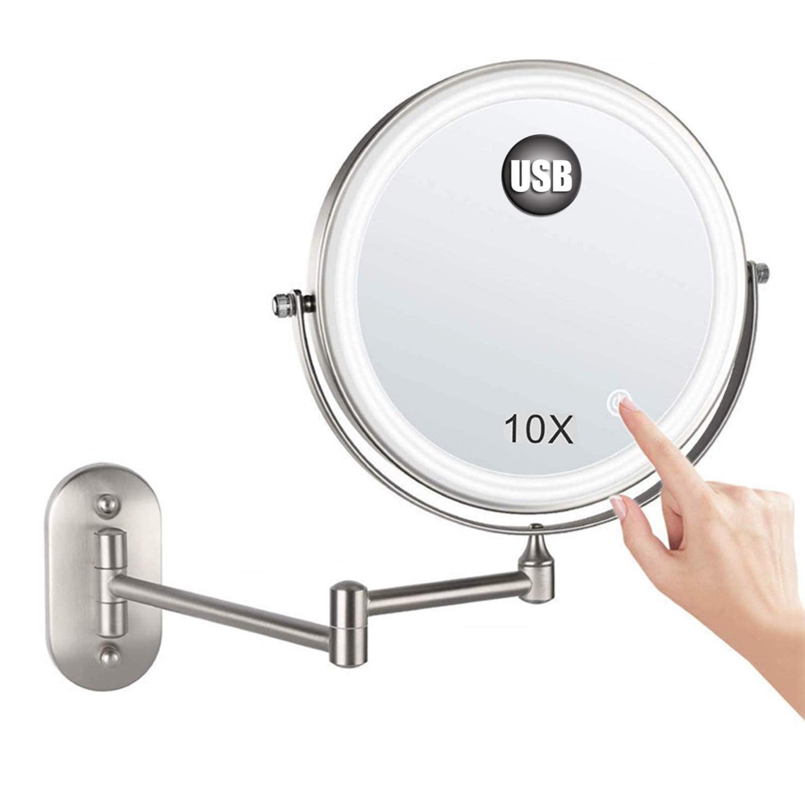 Miroir salle de bain lumineux pliable pour un rituel beauté parfait