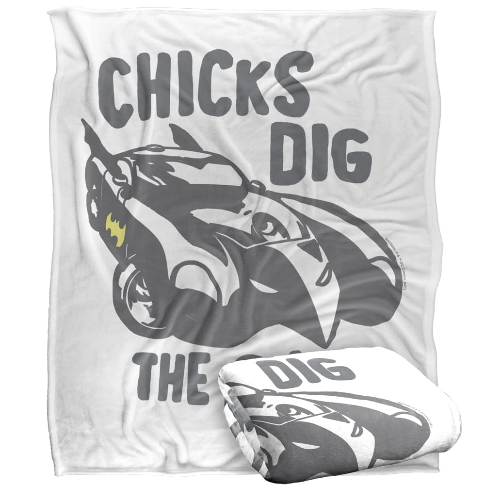 BATMAN Blanket, 152 x 127 cm The Batmobile 1990 Silky Touch Super Soft Throw Blanket