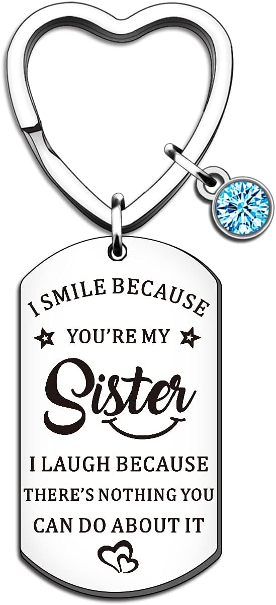 QMVMV Sister Gifts Sister Keyring for Sister Best Friend Women Girl Birthday Christmas Funny Sister Gifts From Sister