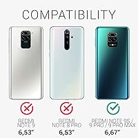 Vista 2 de Funda para Redmi Note 9 Pro, Note 9s/Note 9 Pro Max, con 3 protectores de pantalla de vidrio templado, soporte de anillo integrado y soporte