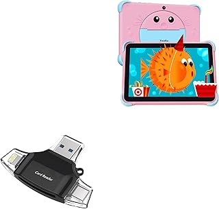 BoxWave Smart Gadget Compatible with YosaToo Android Tablet for Kids Y101 (10 in) - AllReader SD Card Reader, microSD Card Reader SD Compact USB - Jet Black