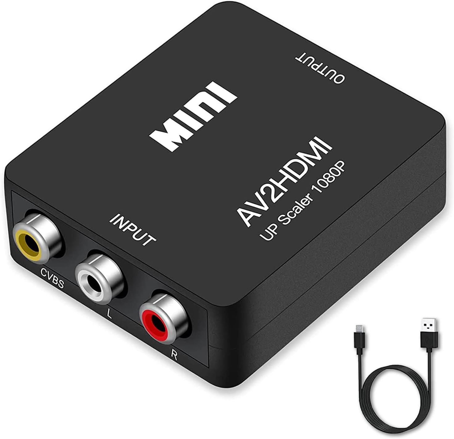 RCA to HDMI AV to HDMI Converter, 1080P Mini RCA Composite CVBS Video