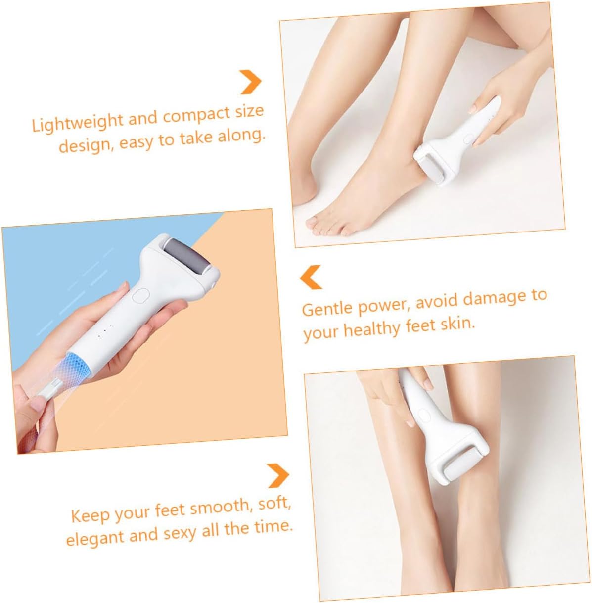 Electric Callus Remover for Feet 2-in-1 Dry and Wet Foot Care Tool Powerful Pedicure Device Ergonomic Handle for Home Use