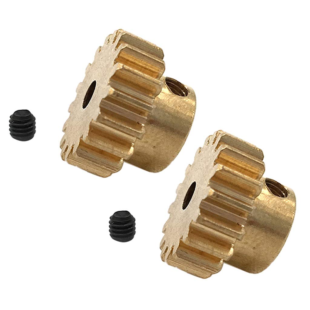 2 Piezas de Engranajes de Motor de latón 17 Dientes de piñón Dorado for WLtoys 12428 12423 12628 y Eje de diámetro de 3.175 mm RC Car Crawler Truck Buggy