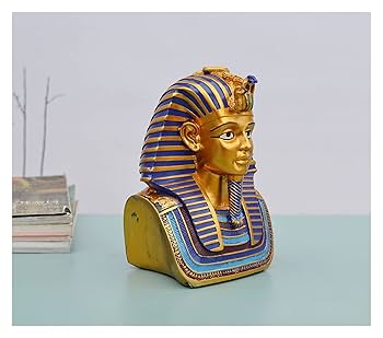 [希少] 古代エジプト　ツタンカーメン　ファラオ　オブジェ　CDラック 小物入れ 希少] 古代エジプトツタンカーメンファラオオブジェCDラック