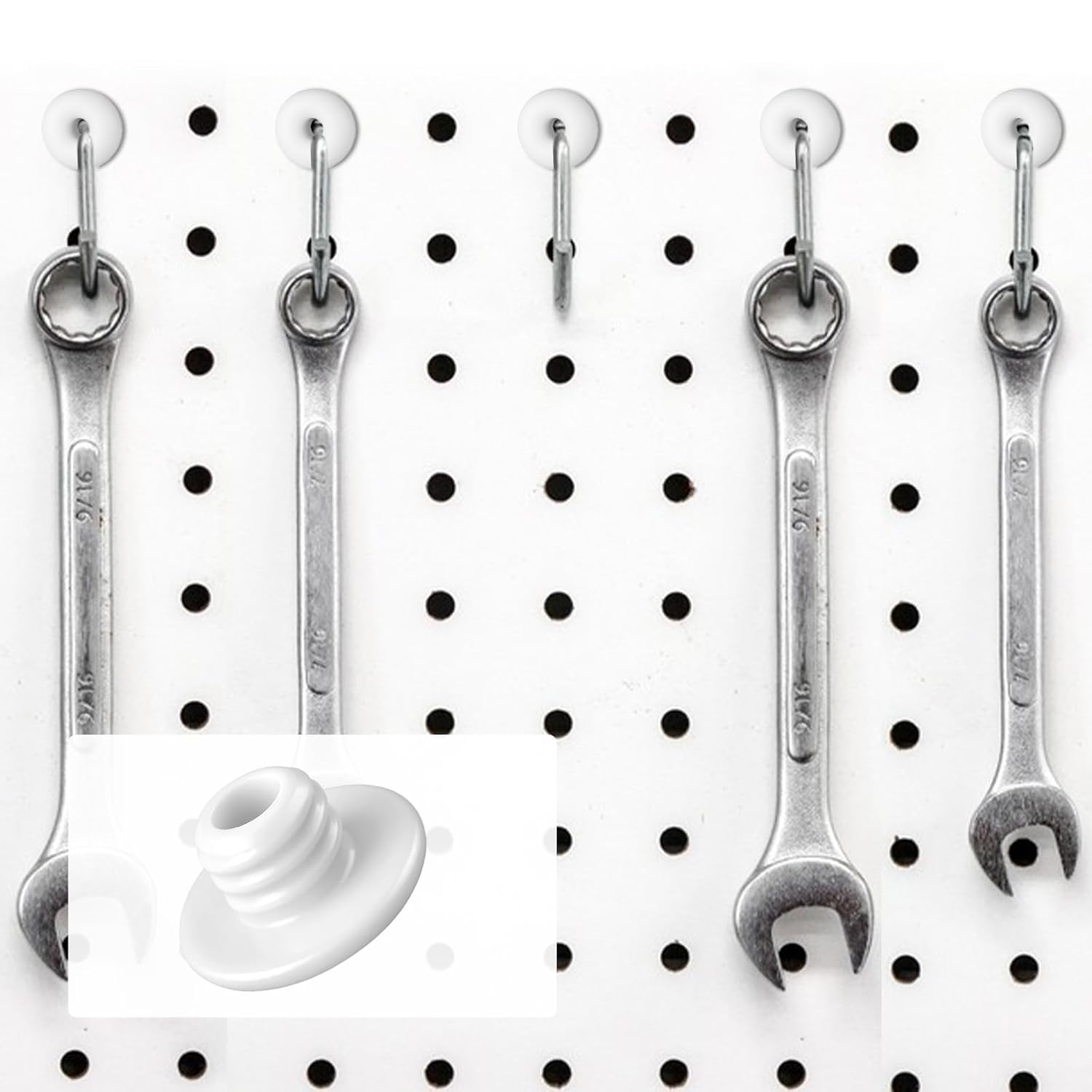 60 Pcs Pegboard Hook Locks, for Stopping Hooks from Falling Off Pegboard Locks Stoppers Fit for 1/4 Inch Peg Board Translucent Plugs Round Peg Board Clips Pegboards Accessories