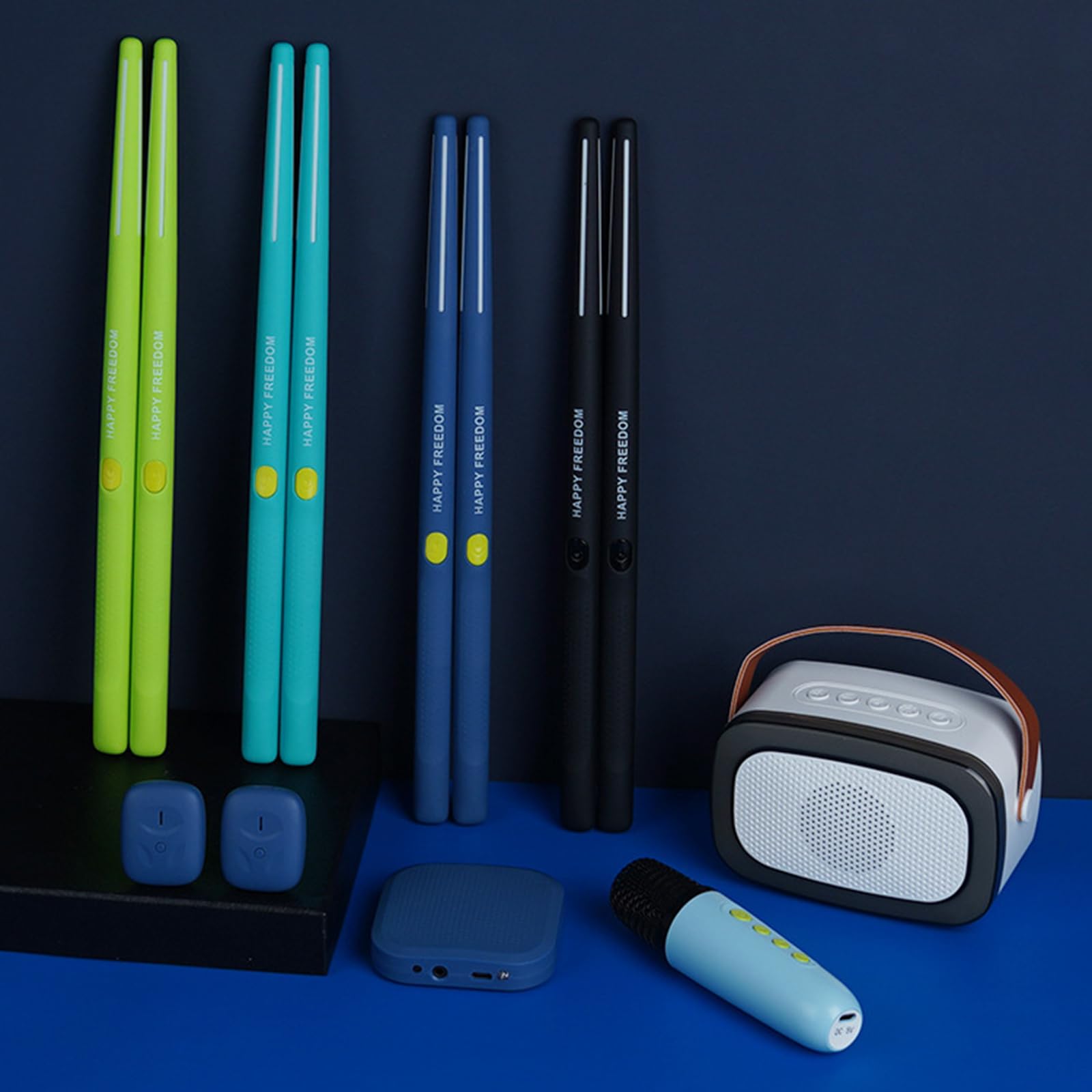 Batteria virtuale portatile Batteria elettrica ad aria con bacchette Strumenti musicali a tamburo ad aria leggera per principianti