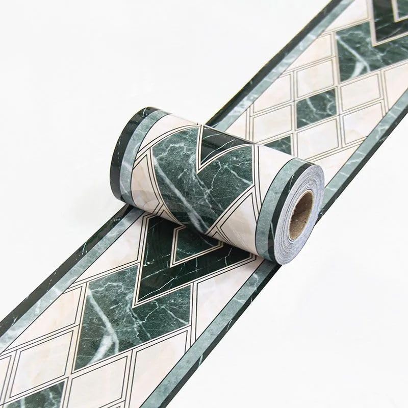 Wallpaper Border Peel and Stick Wall Border Sticker Home Ceiling Decorative Border for Bathroom Living Room Kitchen Green-41 10cm X 1000cm