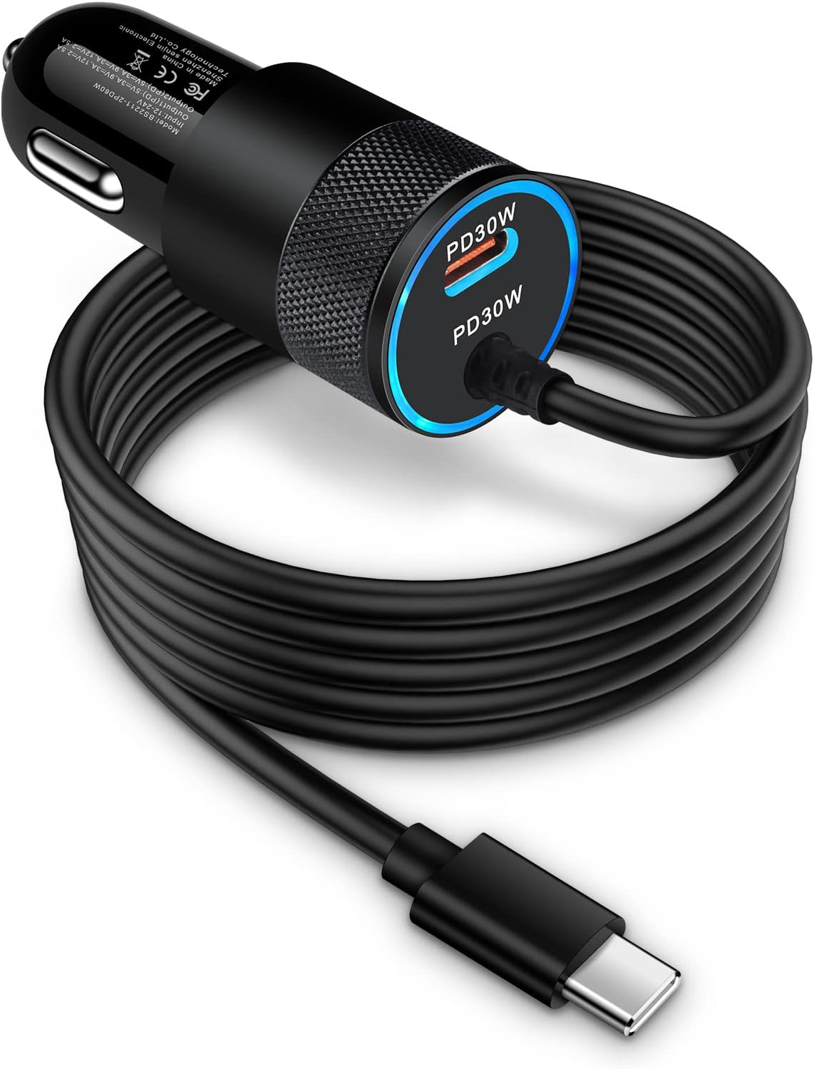 Super Fast Car Charger Type C for Pixel 7a 7 6 Pro 5,Samsung Galaxy Z Flip5/Fold5/S23 Ultra/S22/S21 FE/A14/A13/A53/A54 5G,iPhone 15 14 Fast Car Charger,60W Dual Port USB-C Car Adapter+3FT USB-C Cable