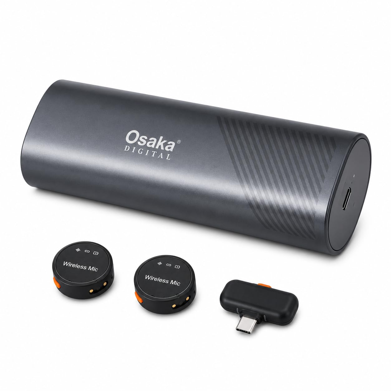 Osaka OSWM-70/500 (2 in 1) Mic for YouTube Wireless, 3-Level Adjustable Noise Reduction Mic Wireless Microphone for Youtubers with LED Indicator Light (Single Channel Type-C Port Version)-image-36