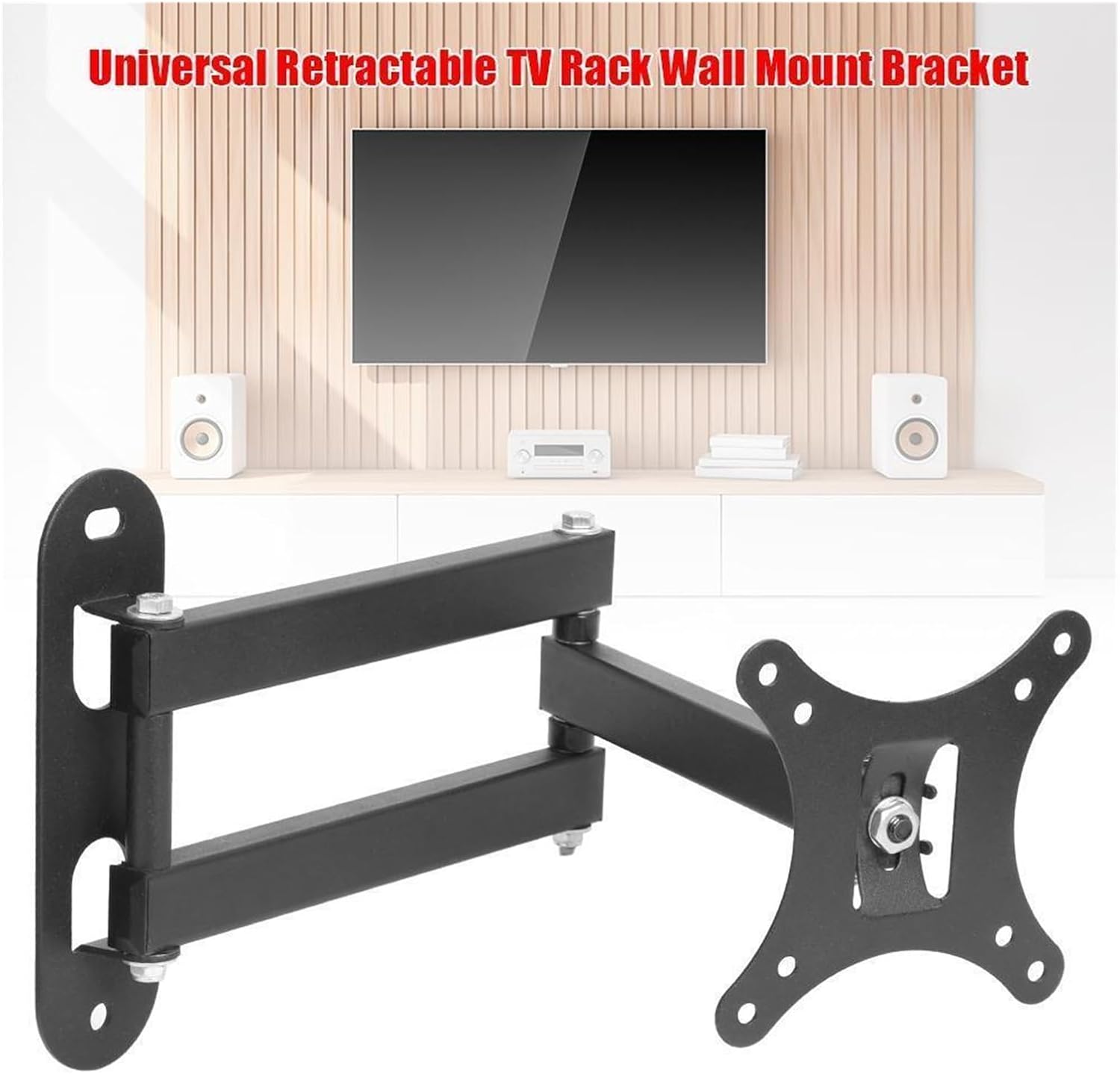 Universal TV Wall Mount Bracket for 17-32” LCD, LED Flat Panel Monitors Space Saving