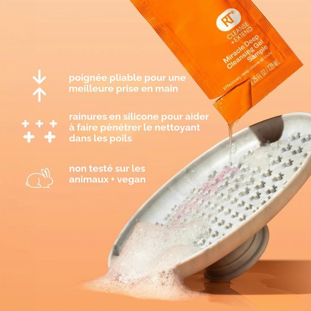 Real Techniques Palette de Nettoyage avec Pinceau Gel Nettoyant pour Pinceaux de Maquillage 8 Unité