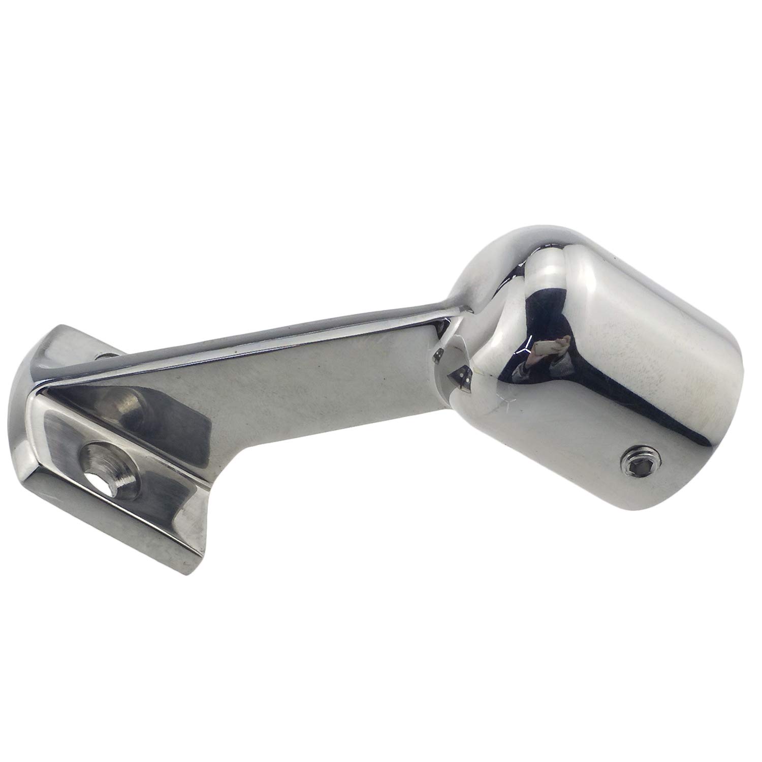 Heavy Duty 316 Stainless Steel Hand Rail Fitting - 60 Degree Center/End Stanchion For 7/8 Inch (22mm) Pipe, Marine Grade - View #2