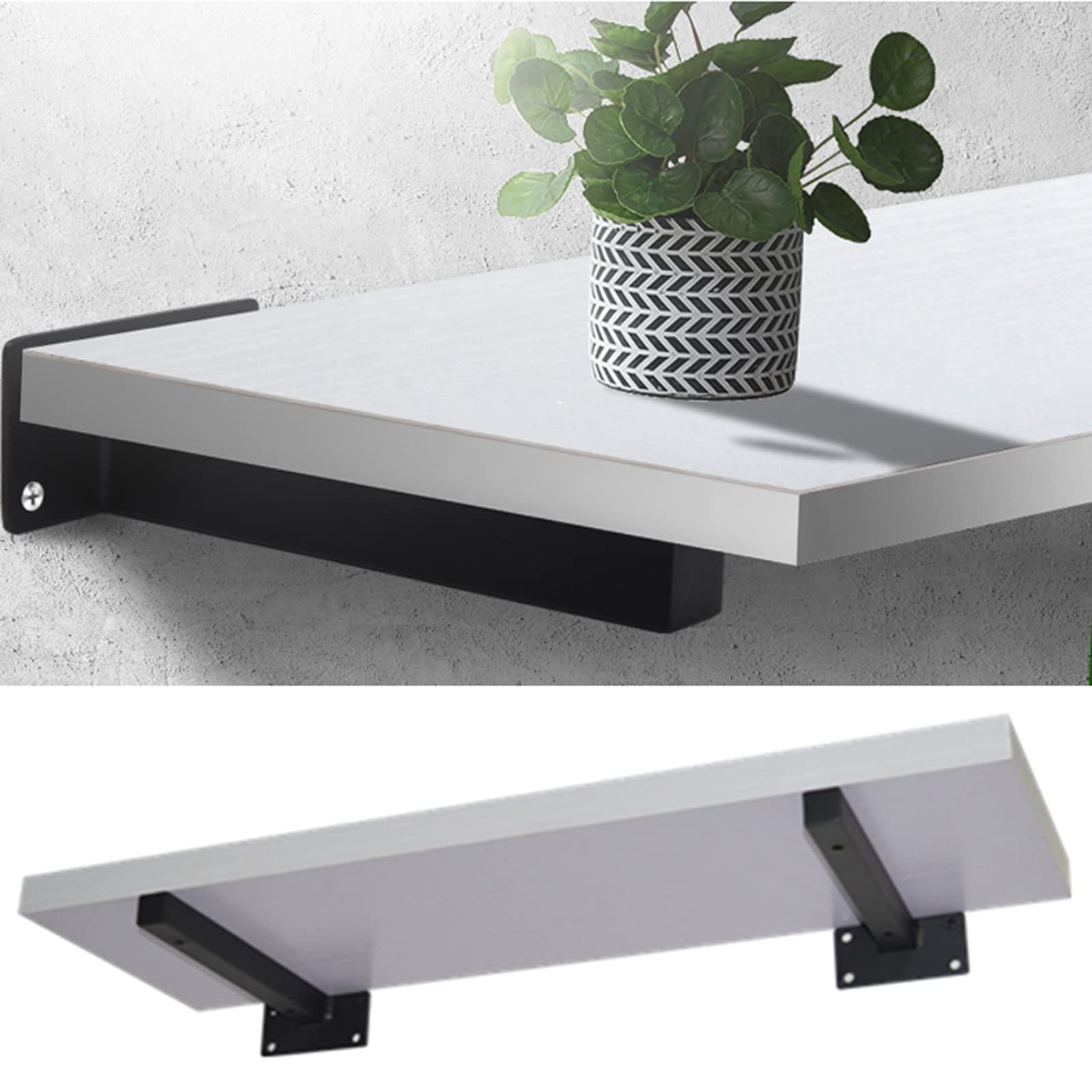 2 Soportes de Estante,Soporte de Tablero Andamio Metal,Soporte de estantería Resistente,Estante de Pared,para estantes de Libros,Cocinas,Mesa de Pared para Bricolaje,500mm/20in