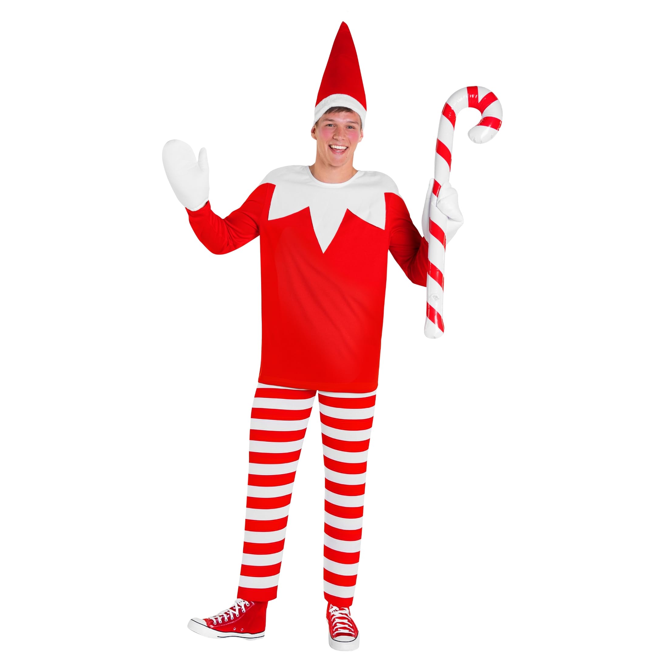 Morph Elf Costume Men Adult Christmas Elf Costume for Men Santa Helper Outfit Holiday Christmas Costumes for Adults