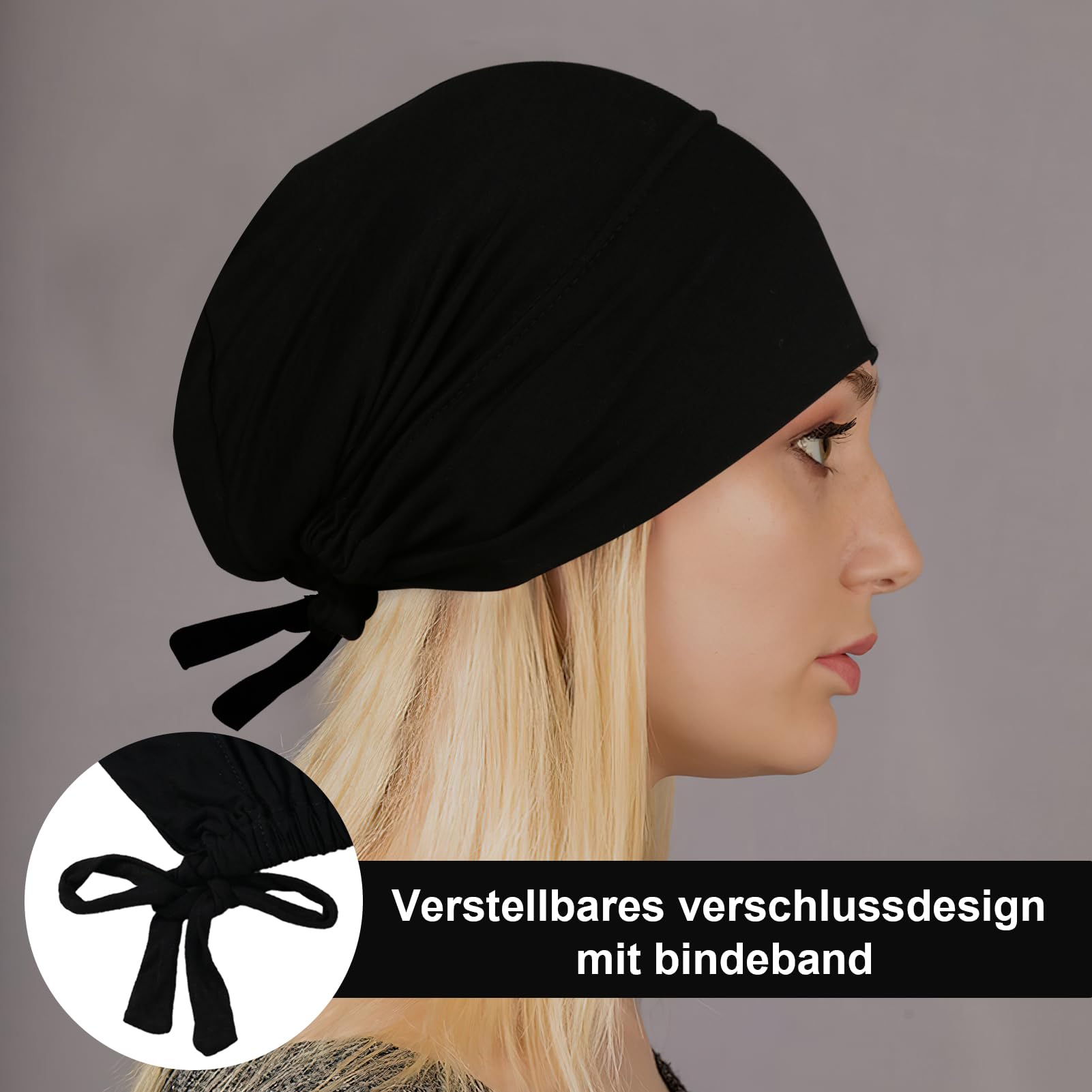 3 sztuki hidżabowych chustek na głowę dla kobiet, czapka turbanowa, islamski muzułmański szal hidżab z tie back, elastyczna, oddychająca czapka hidżab nakrycie głowy, chemia chusta na głowę czapka do