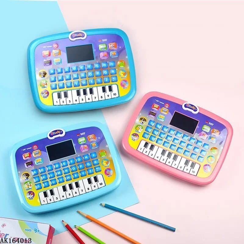 Image of Toys Educational Learning Laptop Toy for Kids with LED Display, Sound and Piano Learn Alphabets, Numbers, Math, Spelling, Animal Voices, Poems, Words, Q&A, (Multicolour, 3 Year+)