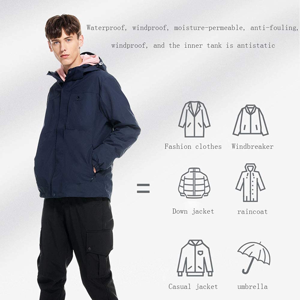 MU Männer Skijacke Warme Winter Windjacke Mantel Schnee Berg Kapuze Parka Jacken Leichte Kleidung Für Snowboarden/Brown/S