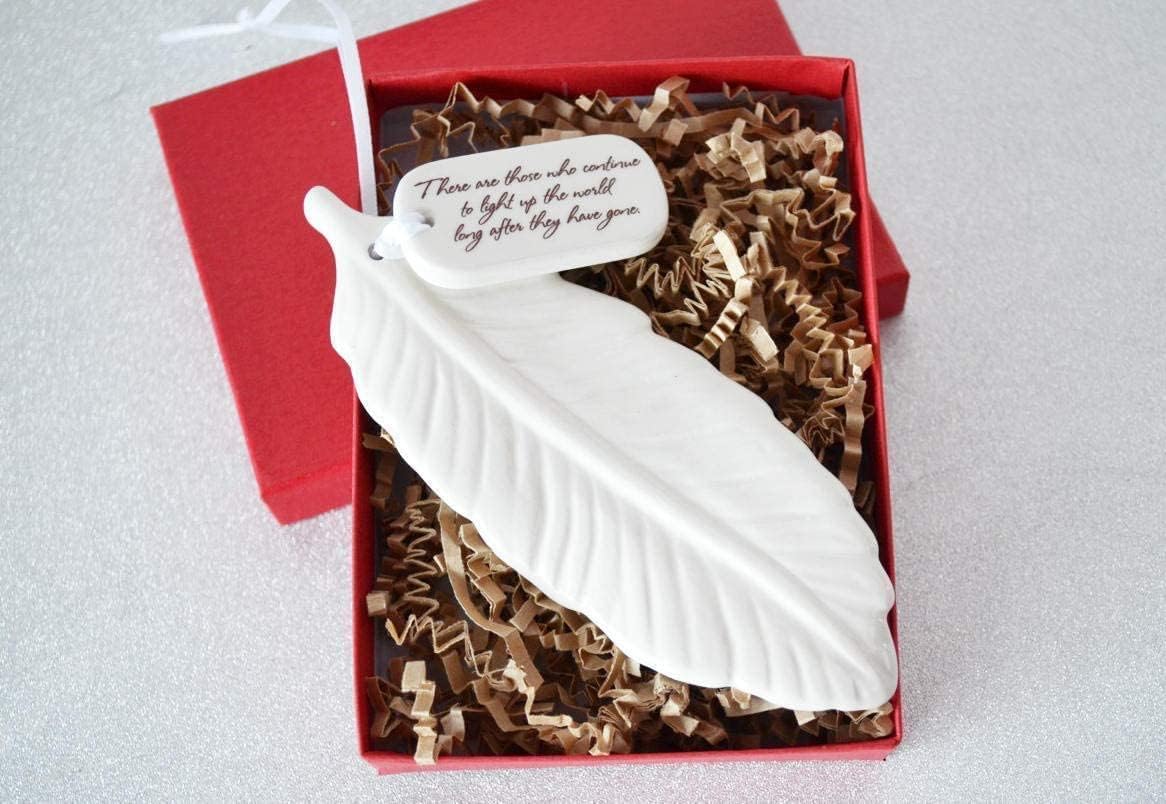 Sympathy Ornament, Sympathy Gift, Feather Sympathy Gift - There Are Those Who Continue to Light Up the World Long After They Have Gone.